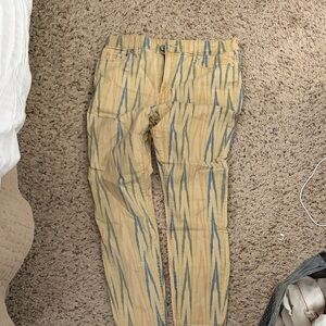 Striped Pastel Skinny Pants - Yellow & Blue